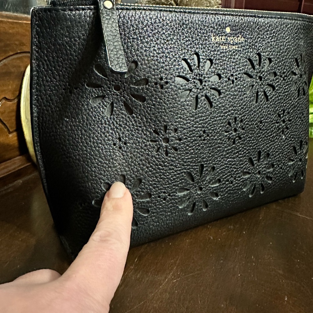 Kate Spade Black Floral Cosmetic Bag - Picture 3 of 9